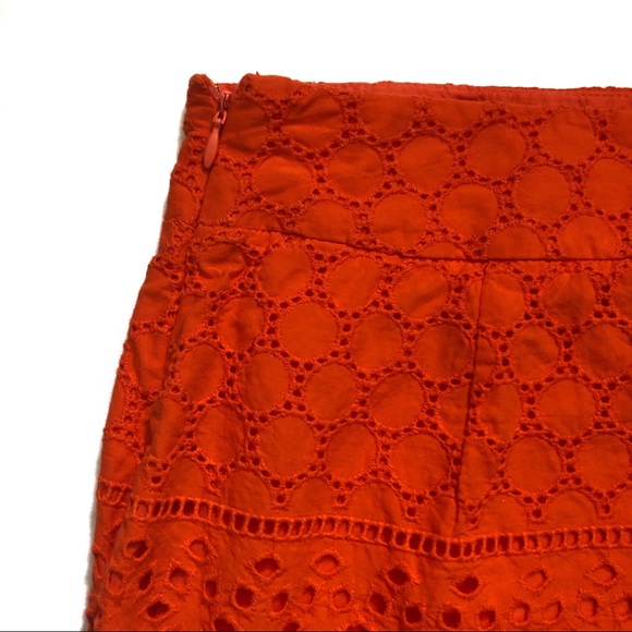 BANANA REPUBLIC | ORANGE EYELET SKIRT | SIZE 12 - Picture 3 of 6